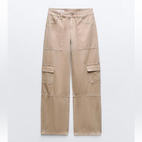 Zara Pants - ZARA Mid Rise Cargo Pants NWT
